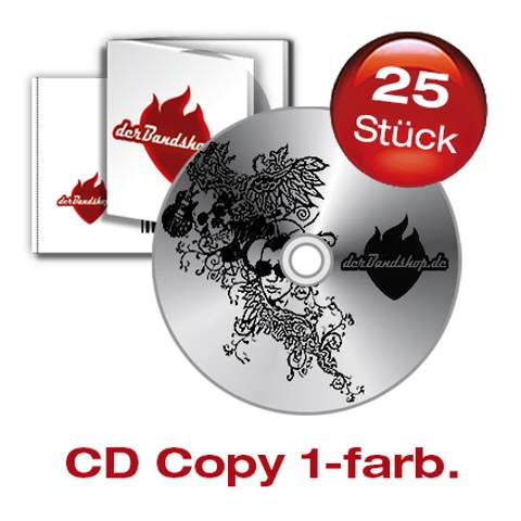 25 CDs mit 1 farbigem schwarzen Labeldruck