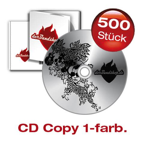 500 CDs mit 1 farbigem schwarzen Labeldruck