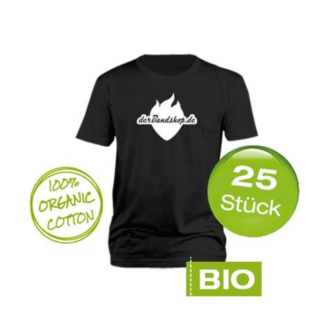 25 Bio Bandshirts mit 1-farbigem Druck