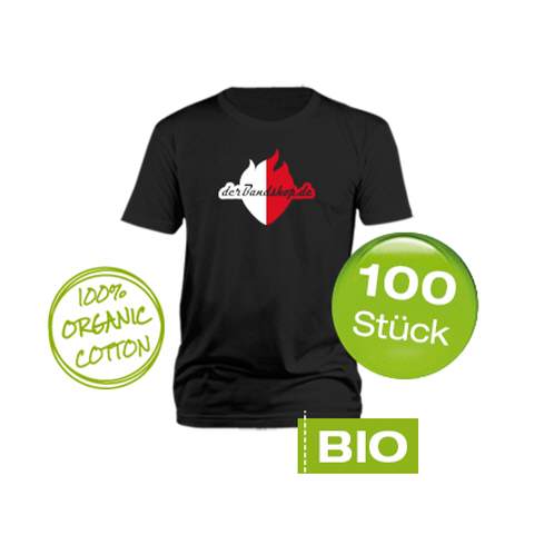 100 Bio Bandshirts mit 2-farbigem Druck