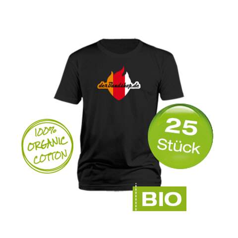 25 Bio Bandshirts mit 3-farbigem Druck