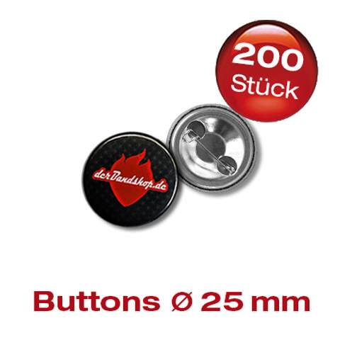 200 Button - 25 mm Rund dein Motiv