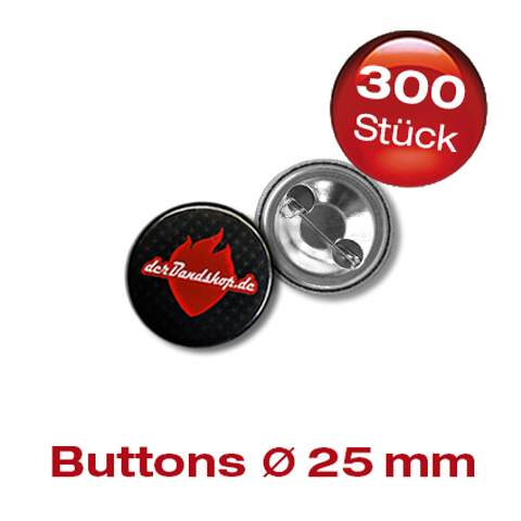300 Button - 25 mm Rund dein Motiv