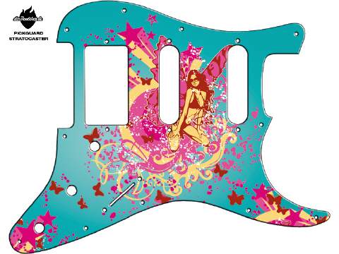 Design Pickguard -Butterfly turqouise