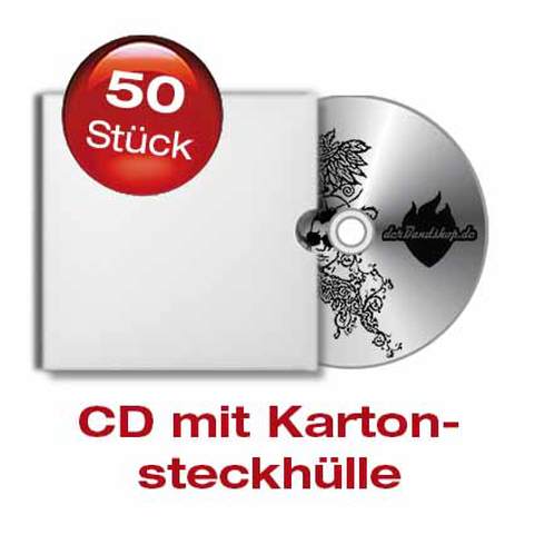 50 CD-Kopien mit Labeldruck und Kartonstecktasche