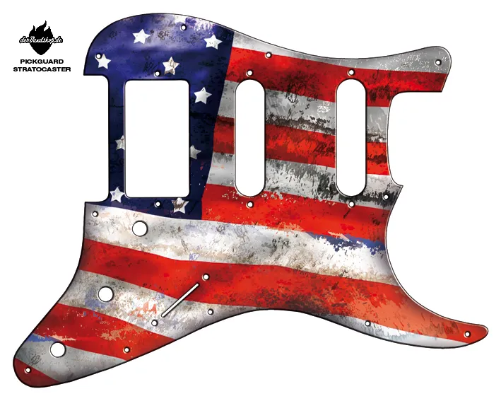 Design Pickguard Stratocaster – Flag USA – Pickguard aus Acryl mit rückseitigem Fotodruck