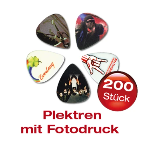 200 Delrin Plektrum mit Fotomotiv bedruckt