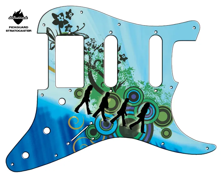 Design Pickguard Stratocaster – Abbey Road – Pickguard aus Acryl mit rückseitigem Fotodruck