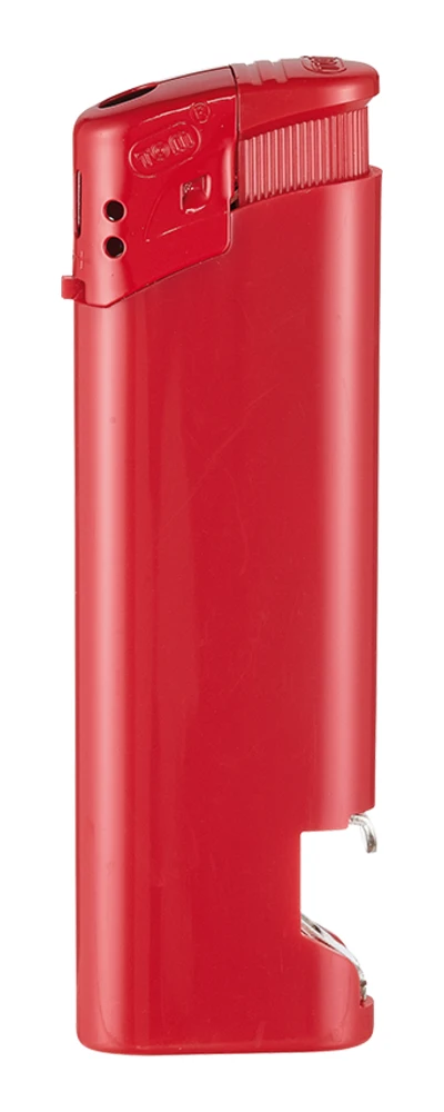 Feuerzeug mit Flaschenöffner rot mit Logo bedrucken