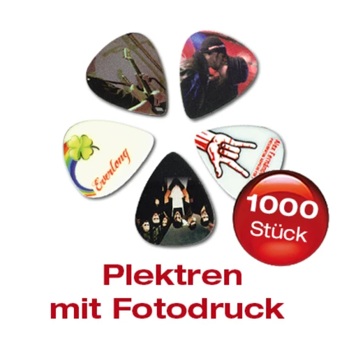 1000 Delrin Plektrum mit Fotomotiv bedruckt