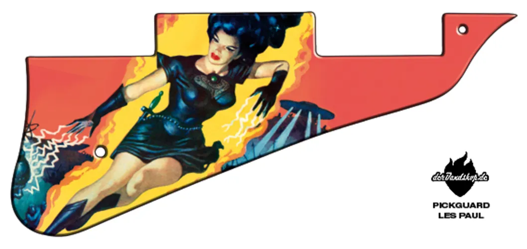 Design Pickguard Les Paul – Goddess – Pickguard aus Acryl mit rückseitigem Fotodruck