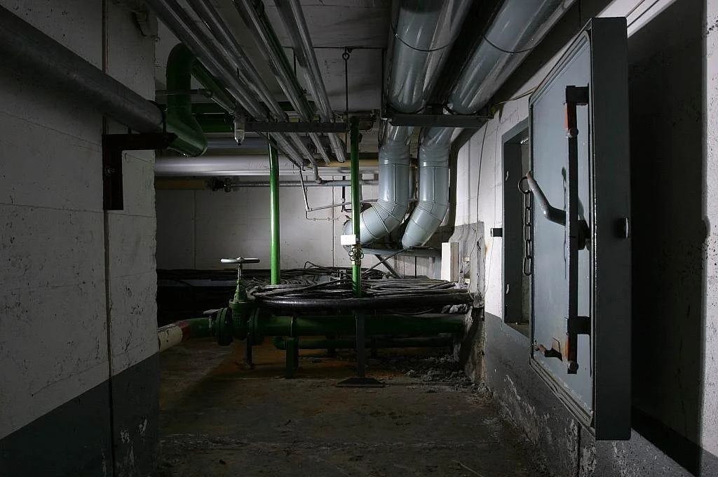 Bunker Erich – Gang mit Lüftungsrohren