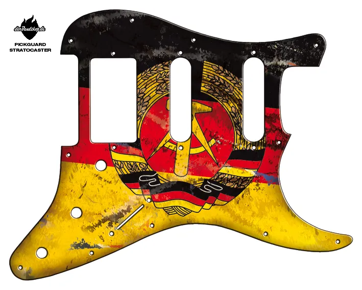 Design Pickguard Stratocaster – Flag German East – Pickguard aus Acryl mit rückseitigem Fotodruck