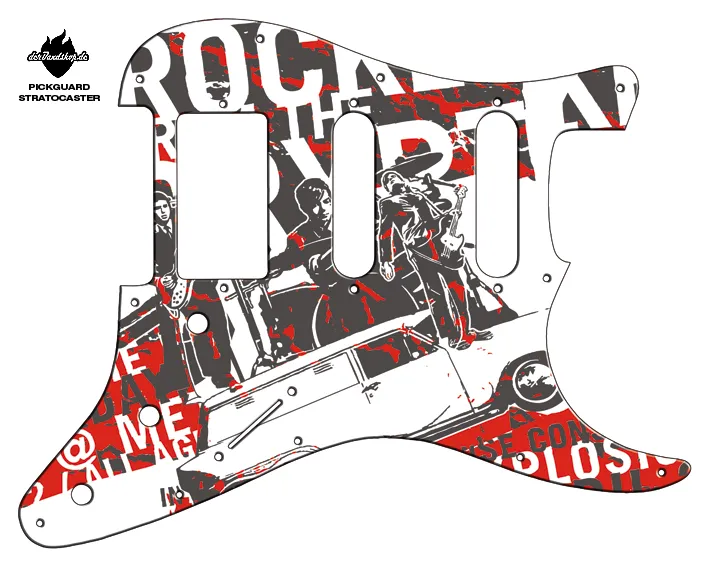 Design Pickguard Stratocaster – Band – Pickguard aus Acryl mit rückseitigem Fotodruck