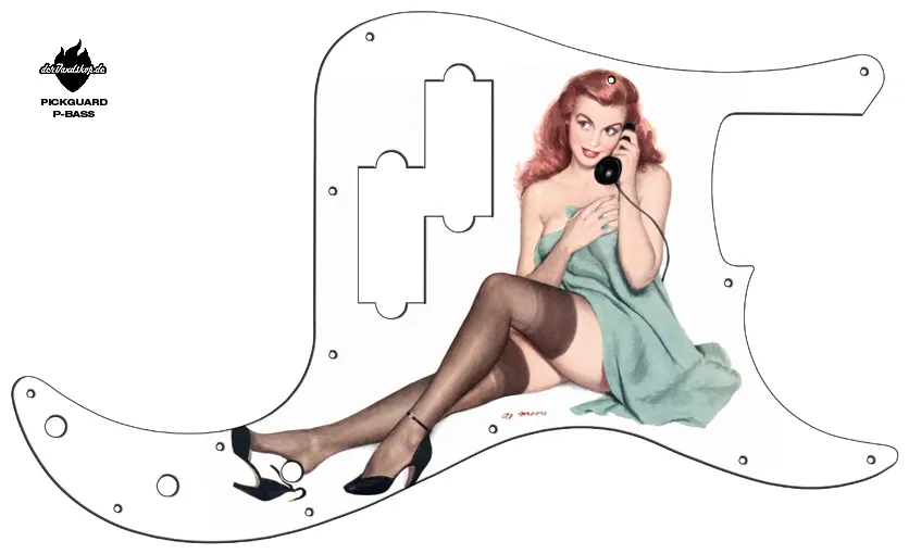 Design Pickguard P-Bass – Pinup Myrna – Pickguard aus Acryl mit rückseitigem Fotodruck