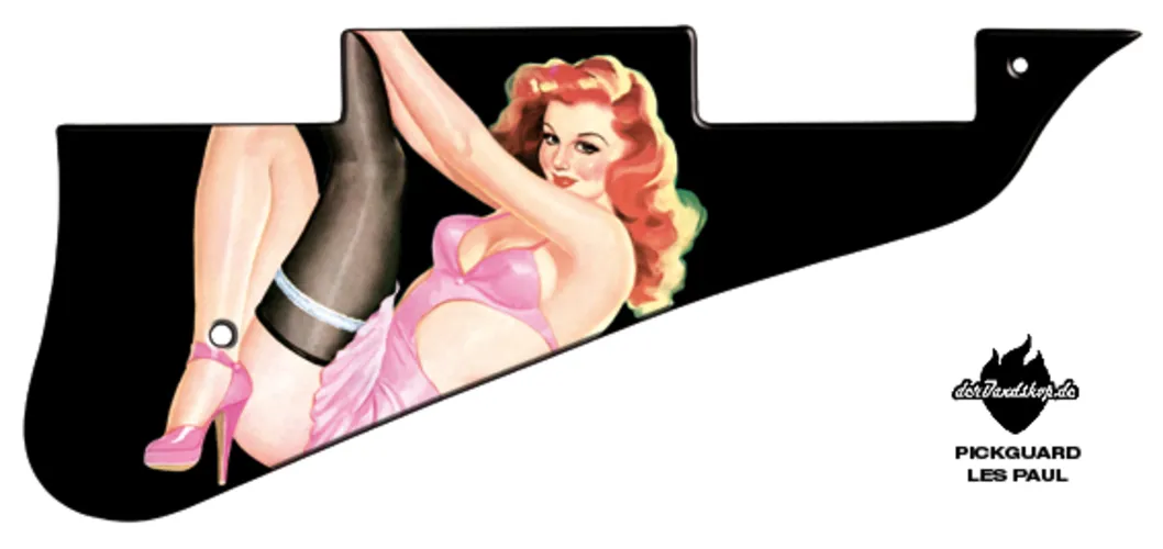 Design Pickguard Les Paul – Pinup Stella – Pickguard aus Acryl mit rückseitigem Fotodruck