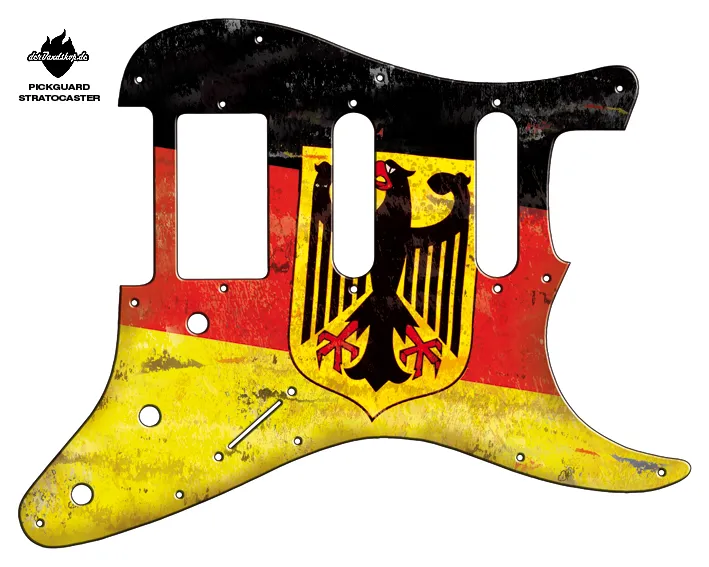 Design Pickguard Stratocaster – Flag German Eagle – Pickguard aus Acryl mit rückseitigem Fotodruck