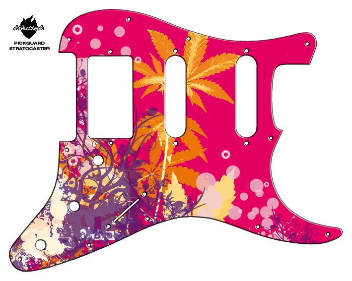 Design Pickguard Stratocaster – Cannabis Pink – Pickguard aus Acryl mit rückseitigem Fotodruck