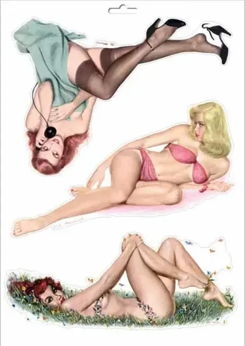 Darling Pinup-Aufkleber 7 – Pin-Up-Aufkleberbogen DIN A4 mit Retro-Pin-Up-Darlings