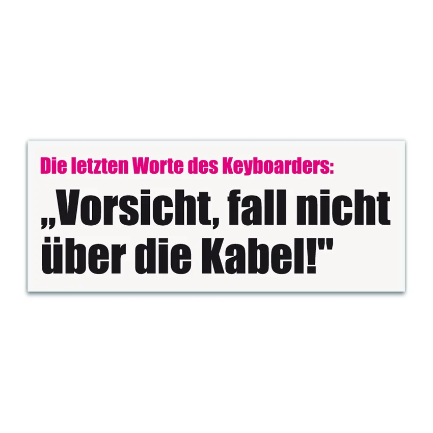 Die letzten Worte des Keyboarders: Vorsicht, fall nicht über die Kabel!