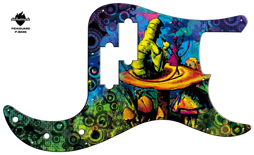 Design Pickguard P-Bass – Alice – Pickguard aus Acryl mit rückseitigem Fotodruck