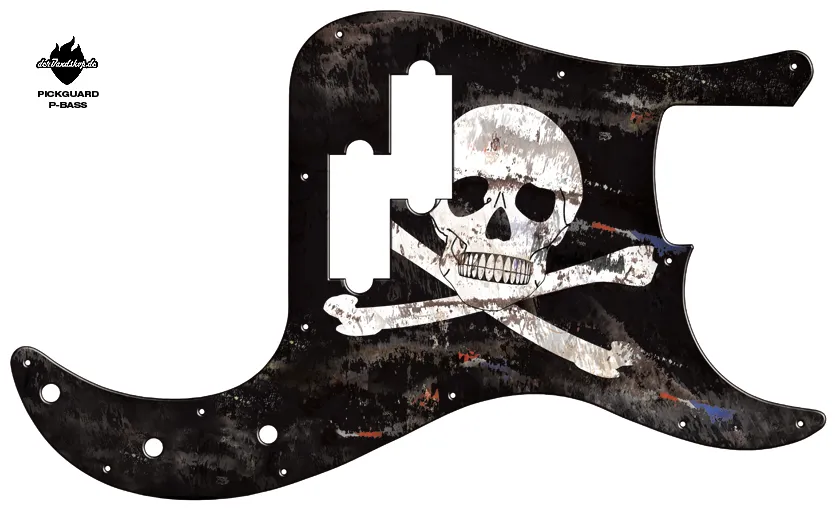 Design Pickguard P-Bass – Flag Pirate – Pickguard aus Acryl mit rückseitigem Fotodruck