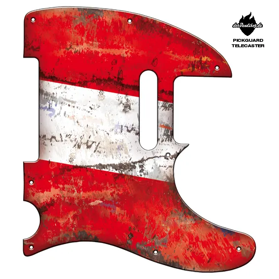 Design Pickguard Telecaster – Flag Austria – Pickguard aus Acryl mit rückseitigem Fotodruck