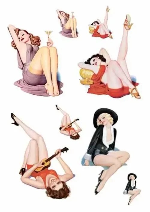 Waterslide Decal - Pin Up Art Deco 4