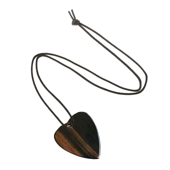 Herzplektron Kette Ebony Laser graviert