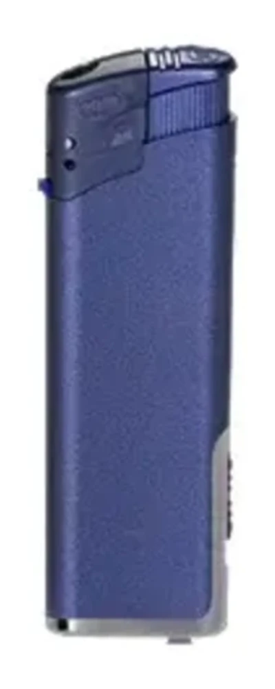 Feuerzeug mit LED Metallic blau mit Logo bedrucken