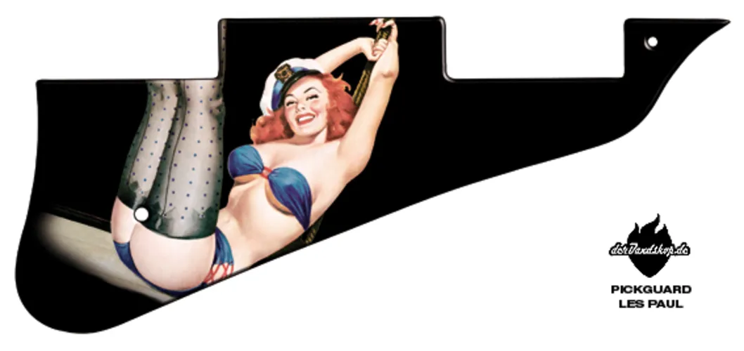 Design Pickguard Les Paul – Pinup Teresa – Pickguard aus Acryl mit rückseitigem Fotodruck