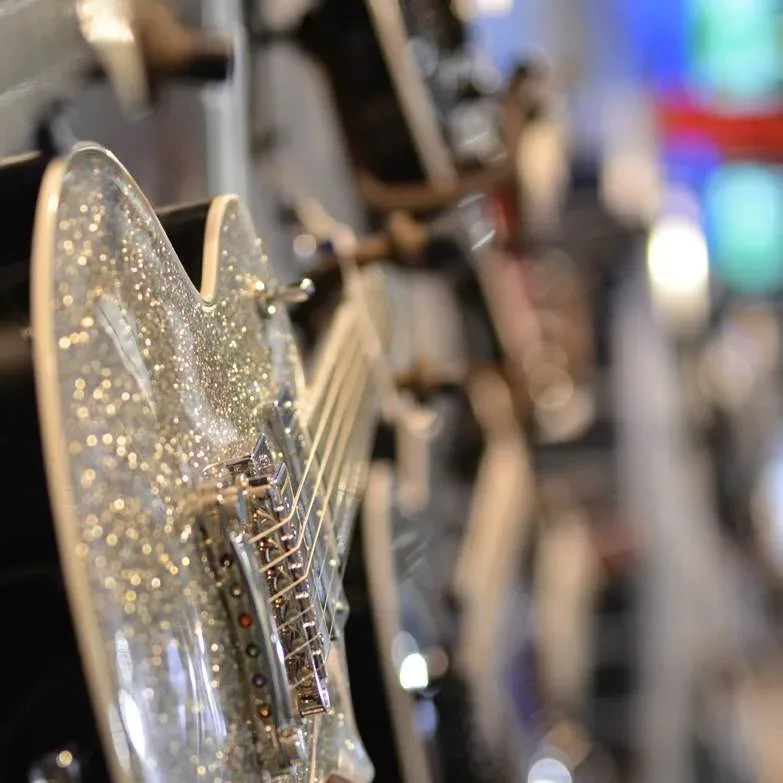 Bandshop GmbH auf der Musikmesse Frankfurt – Detailaufnahme einer Gitarre