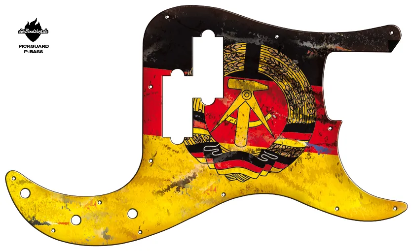 Design Pickguard P-Bass – Flag German East – Pickguard aus Acryl mit rückseitigem Fotodruck