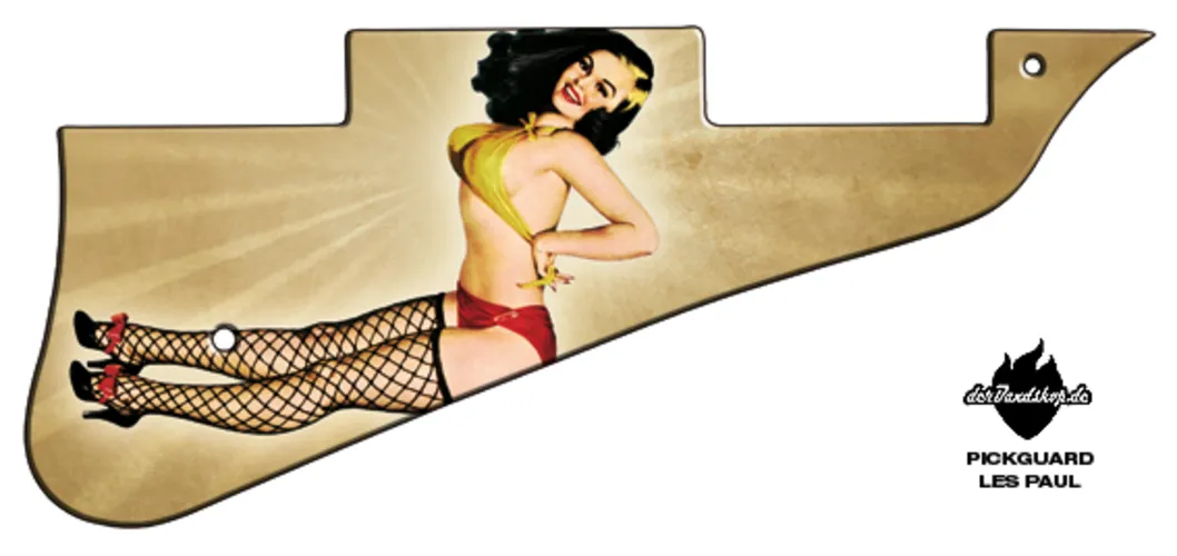 Design Pickguard Les Paul – Pinup Audrey – Pickguard aus Acryl mit rückseitigem Fotodruck